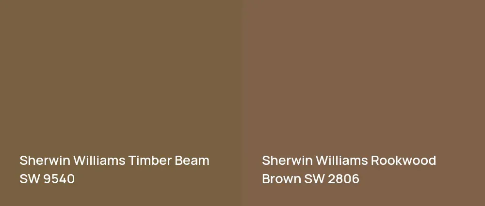 Sherwin Williams Timber Beam SW 9540 vs Sherwin Williams Rookwood Brown SW 2806