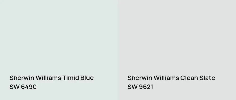 Sherwin Williams Timid Blue SW 6490 vs Sherwin Williams Clean Slate SW 9621