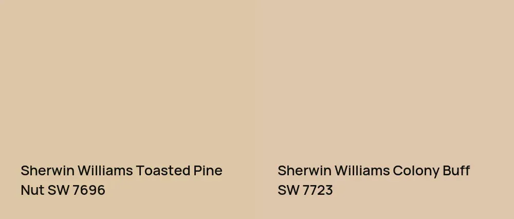 Sherwin Williams Toasted Pine Nut SW 7696 vs Sherwin Williams Colony Buff SW 7723