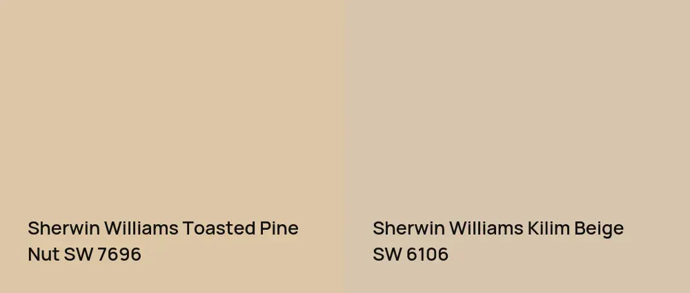 Sherwin Williams Toasted Pine Nut SW 7696 vs Sherwin Williams Kilim Beige SW 6106