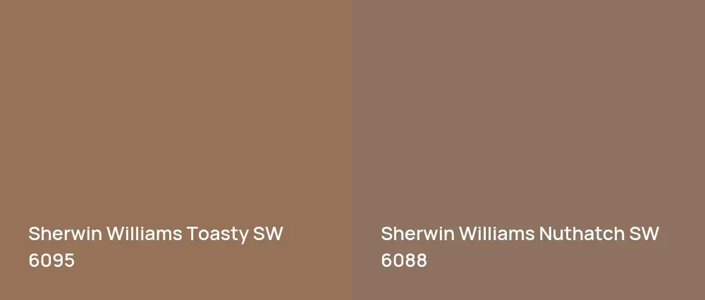 Sherwin Williams Toasty SW 6095 vs Sherwin Williams Nuthatch SW 6088