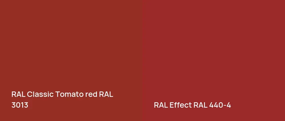 RAL Classic  Tomato red RAL 3013 vs RAL Effect  RAL 440-4