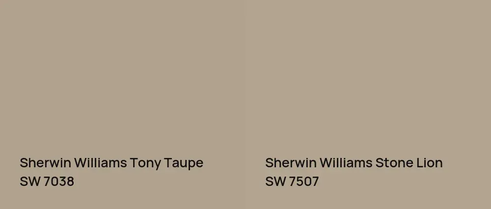 Sherwin Williams Tony Taupe SW 7038 vs Sherwin Williams Stone Lion SW 7507