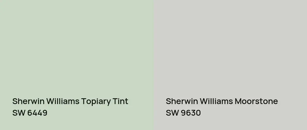 Sherwin Williams Topiary Tint SW 6449 vs Sherwin Williams Moorstone SW 9630