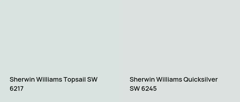 Sherwin Williams Topsail SW 6217 vs Sherwin Williams Quicksilver SW 6245