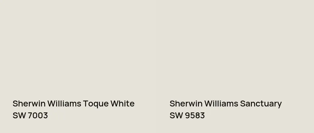 Sherwin Williams Toque White SW 7003 vs Sherwin Williams Sanctuary SW 9583