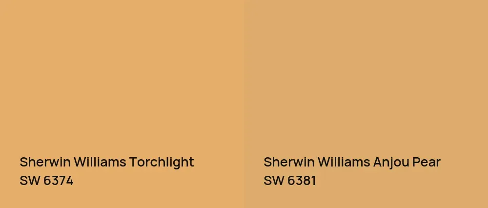 Sherwin Williams Torchlight SW 6374 vs Sherwin Williams Anjou Pear SW 6381