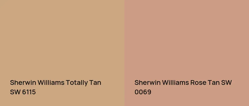 Sherwin Williams Totally Tan SW 6115 vs Sherwin Williams Rose Tan SW 0069