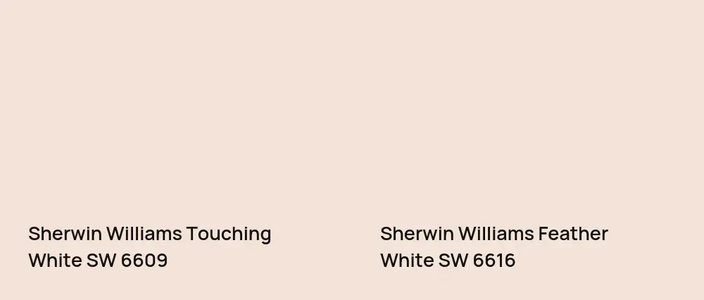 Sherwin Williams Touching White SW 6609 vs Sherwin Williams Feather White SW 6616