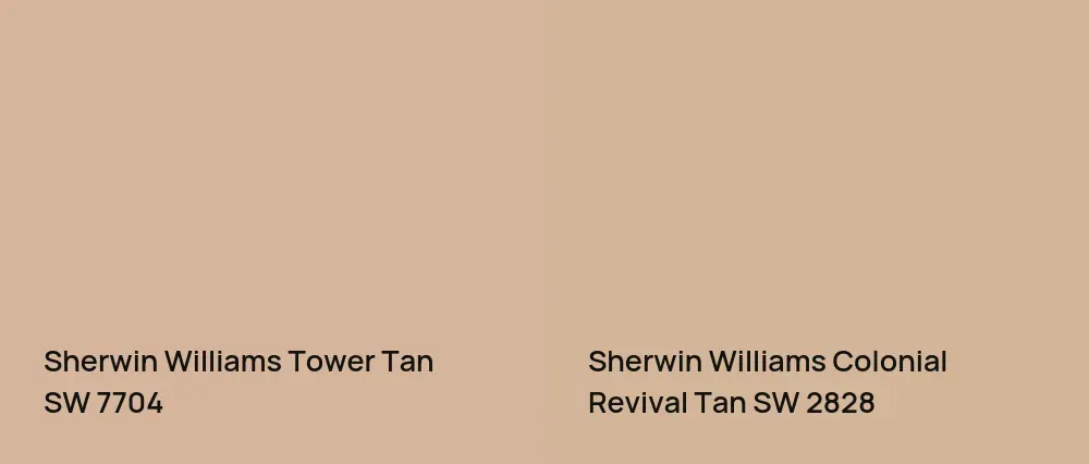 Sherwin Williams Tower Tan SW 7704 vs Sherwin Williams Colonial Revival Tan SW 2828