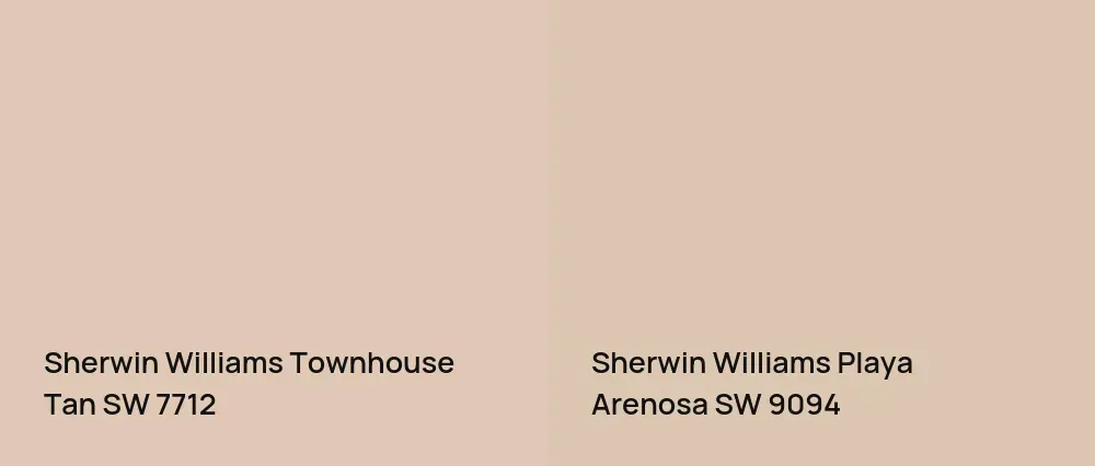 Sherwin Williams Townhouse Tan SW 7712 vs Sherwin Williams Playa Arenosa SW 9094