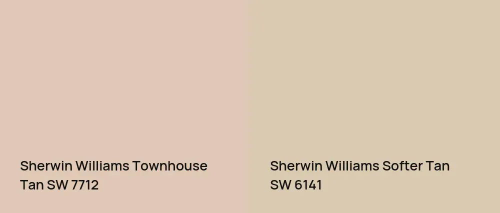 Sherwin Williams Townhouse Tan SW 7712 vs Sherwin Williams Softer Tan SW 6141