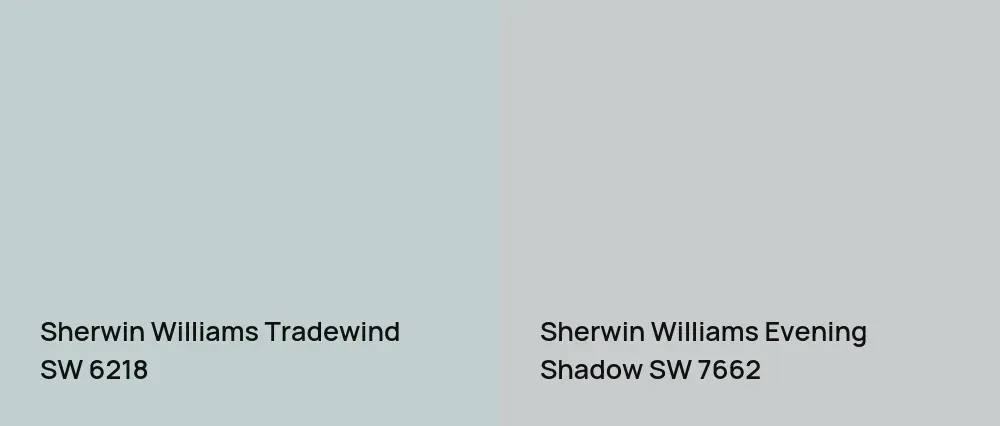 Sherwin Williams Tradewind SW 6218 vs Sherwin Williams Evening Shadow SW 7662