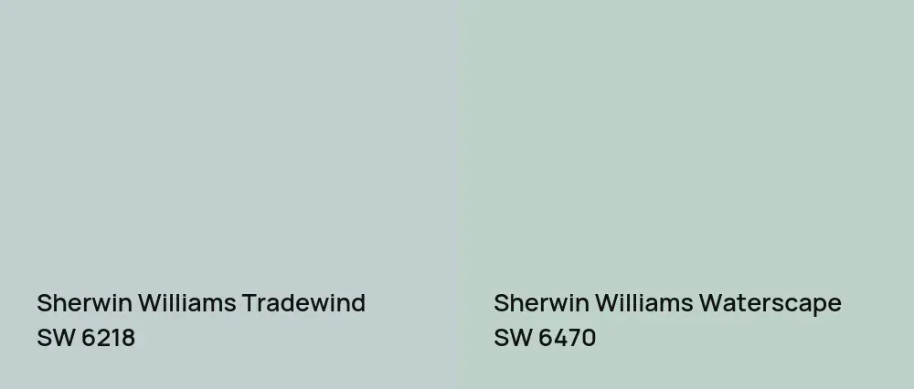 Sherwin Williams Tradewind SW 6218 vs Sherwin Williams Waterscape SW 6470