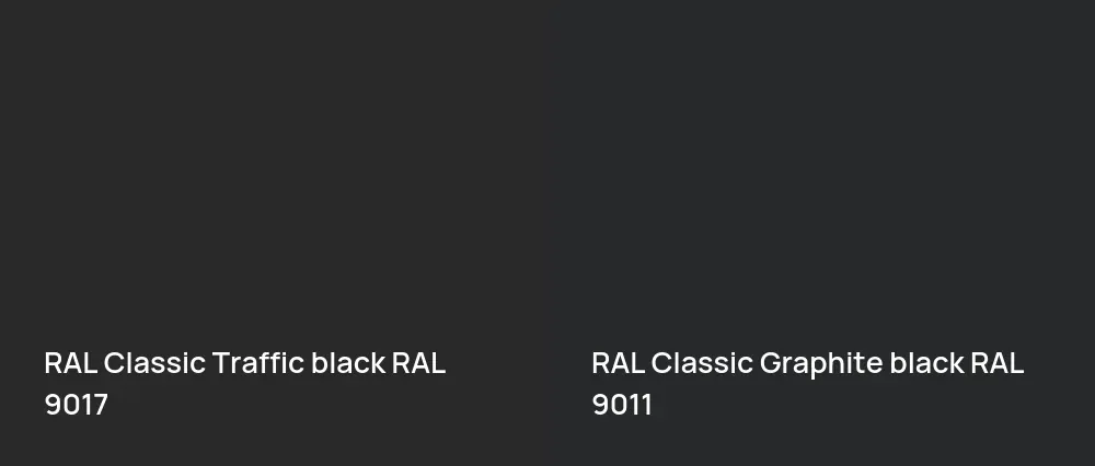 RAL Classic Traffic black RAL 9017 vs RAL Classic  Graphite black RAL 9011