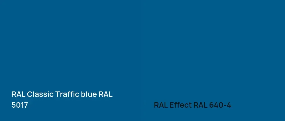 RAL Classic  Traffic blue RAL 5017 vs RAL Effect  RAL 640-4