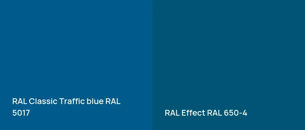RAL Classic  Traffic blue RAL 5017 vs RAL Effect  RAL 650-4