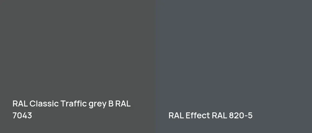 RAL Classic  Traffic grey B RAL 7043 vs RAL Effect  RAL 820-5