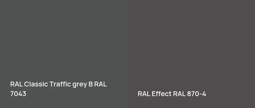 RAL Classic  Traffic grey B RAL 7043 vs RAL Effect  RAL 870-4
