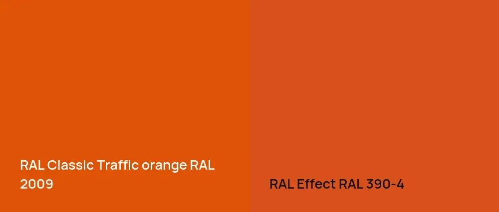 RAL Classic  Traffic orange RAL 2009 vs RAL Effect  RAL 390-4