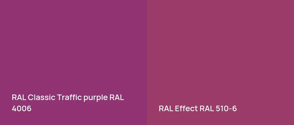 RAL Classic  Traffic purple RAL 4006 vs RAL Effect  RAL 510-6