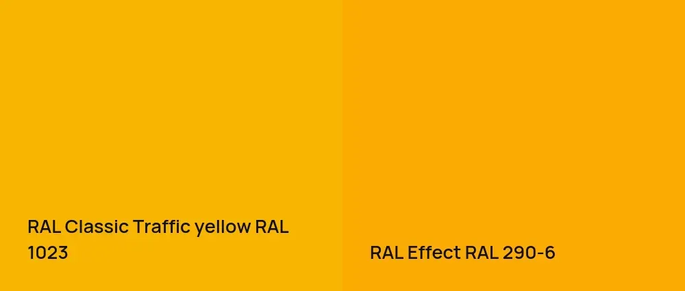 RAL Classic  Traffic yellow RAL 1023 vs RAL Effect  RAL 290-6