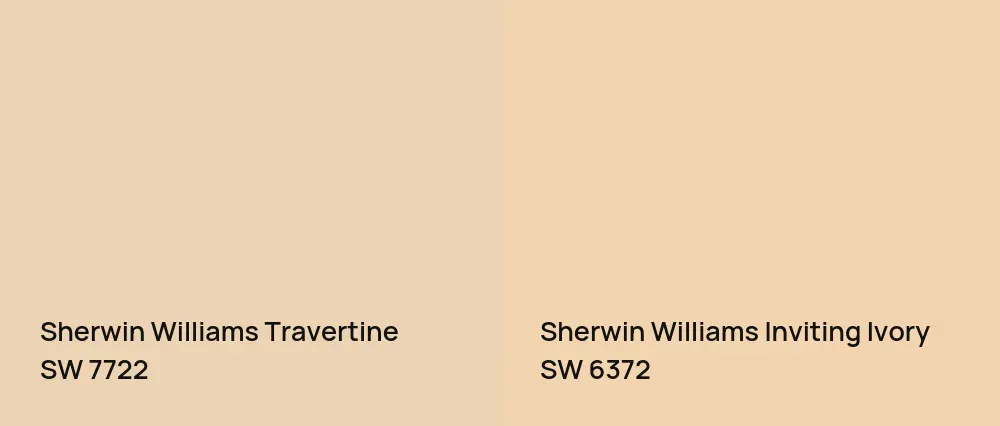 Sherwin Williams Travertine SW 7722 vs Sherwin Williams Inviting Ivory SW 6372