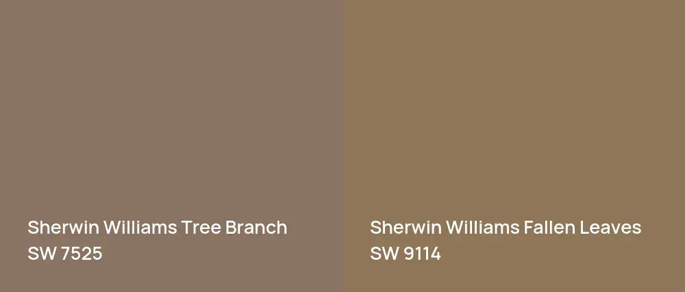 Sherwin Williams Tree Branch SW 7525 vs Sherwin Williams Fallen Leaves SW 9114