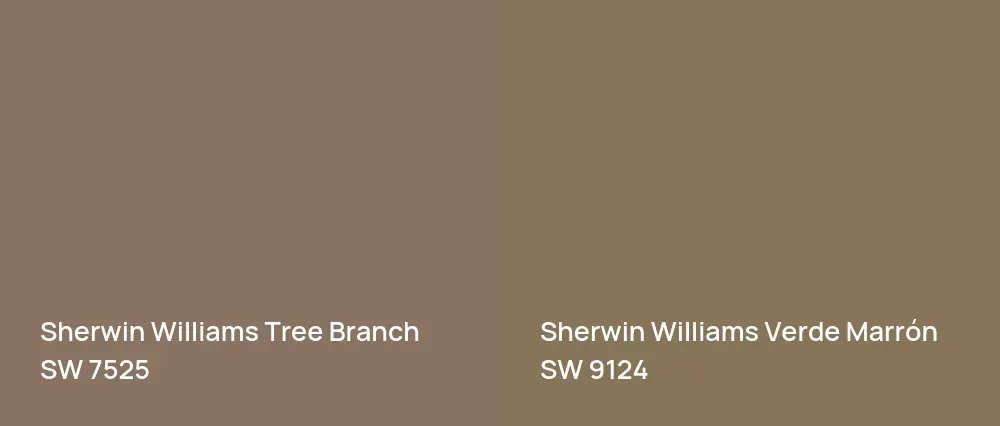 Sherwin Williams Tree Branch SW 7525 vs Sherwin Williams Verde Marrón SW 9124