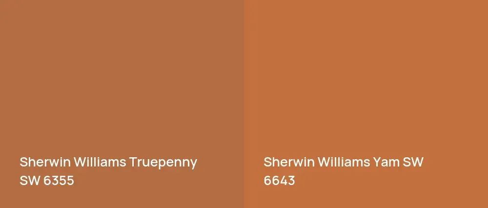 Sherwin Williams Truepenny SW 6355 vs Sherwin Williams Yam SW 6643