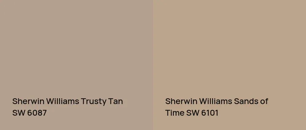 Sherwin Williams Trusty Tan SW 6087 vs Sherwin Williams Sands of Time SW 6101