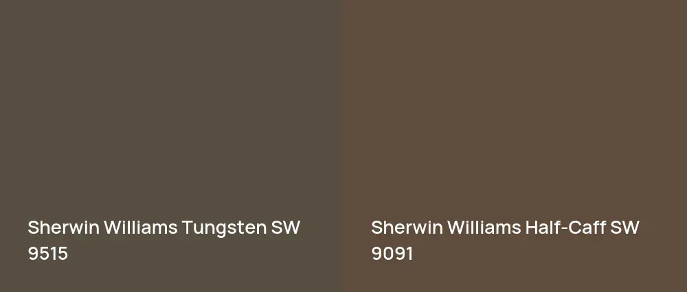 Sherwin Williams Tungsten SW 9515 vs Sherwin Williams Half-Caff SW 9091