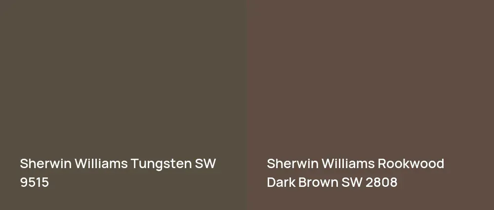 Sherwin Williams Tungsten SW 9515 vs Sherwin Williams Rookwood Dark Brown SW 2808