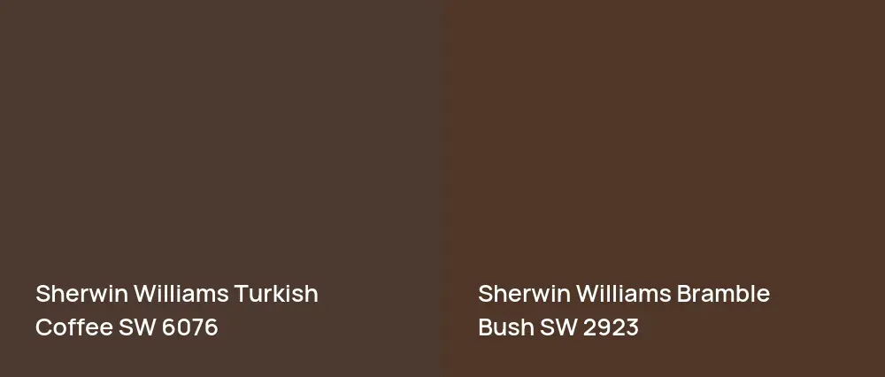 Sherwin Williams Turkish Coffee SW 6076 vs Sherwin Williams Bramble Bush SW 2923