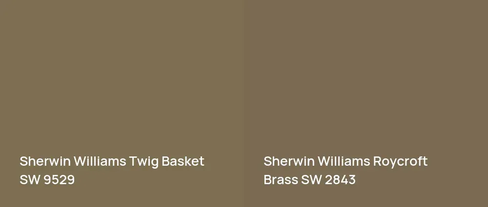 Sherwin Williams Twig Basket SW 9529 vs Sherwin Williams Roycroft Brass SW 2843