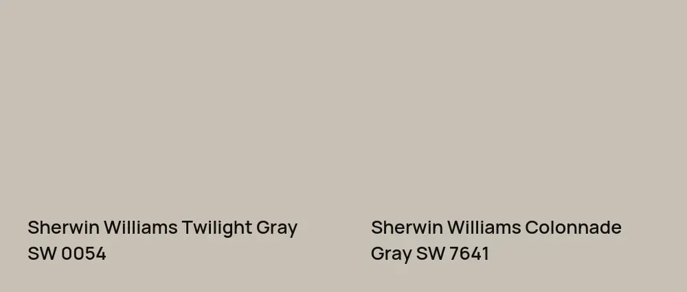 Sherwin Williams Twilight Gray SW 0054 vs Sherwin Williams Colonnade Gray SW 7641