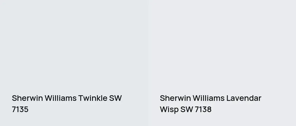 Sherwin Williams Twinkle SW 7135 vs Sherwin Williams Lavendar Wisp SW 7138