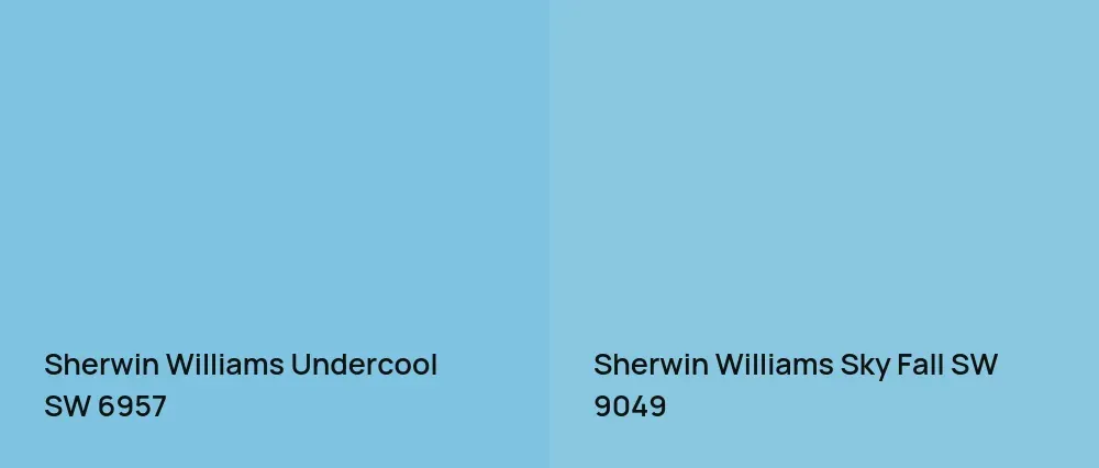 Sherwin Williams Undercool SW 6957 vs Sherwin Williams Sky Fall SW 9049
