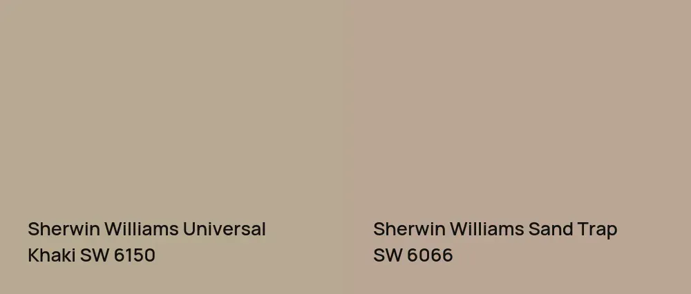 Sherwin Williams Universal Khaki SW 6150 vs Sherwin Williams Sand Trap SW 6066