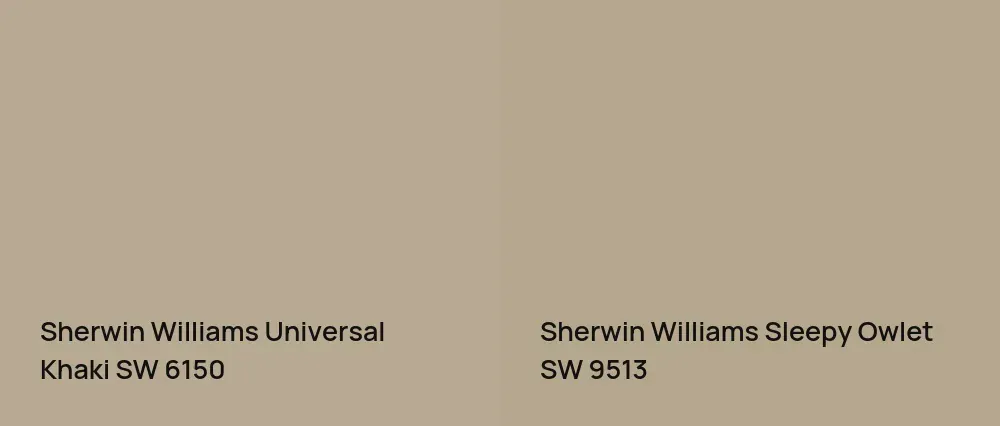 Sherwin Williams Universal Khaki SW 6150 vs Sherwin Williams Sleepy Owlet SW 9513