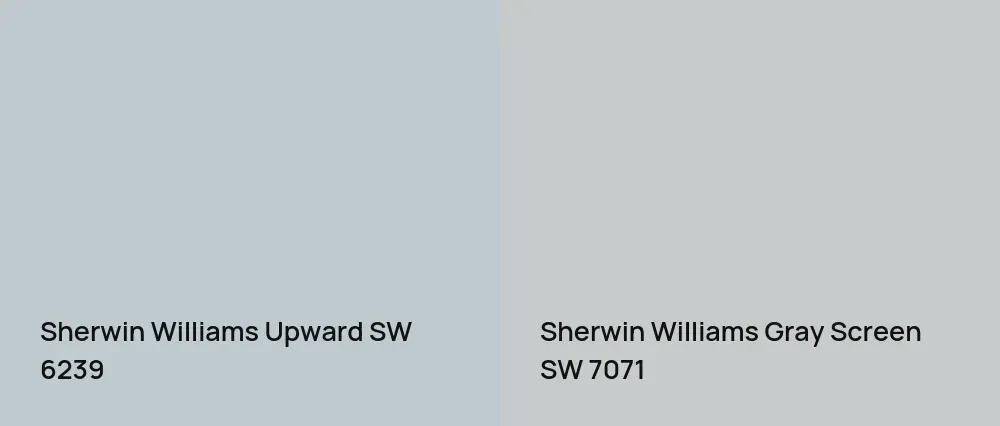 Sherwin Williams Upward SW 6239 vs Sherwin Williams Gray Screen SW 7071