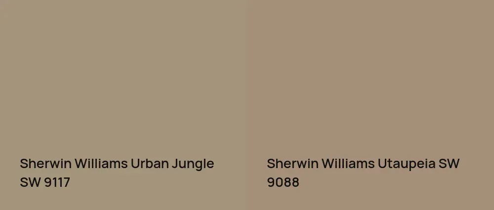 Sherwin Williams Urban Jungle SW 9117 vs Sherwin Williams Utaupeia SW 9088