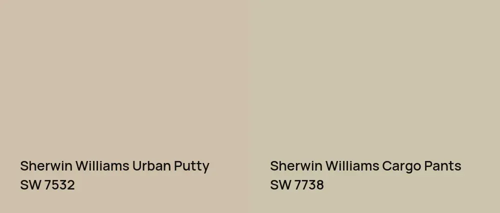 Sherwin Williams Urban Putty SW 7532 vs Sherwin Williams Cargo Pants SW 7738