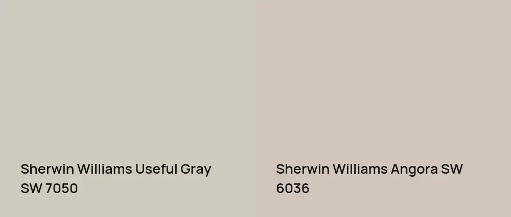 Sherwin Williams Useful Gray SW 7050 vs Sherwin Williams Angora SW 6036