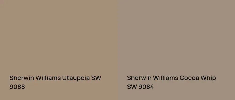 Sherwin Williams Utaupeia SW 9088 vs Sherwin Williams Cocoa Whip SW 9084