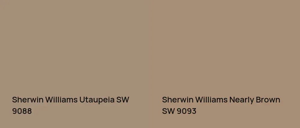 Sherwin Williams Utaupeia SW 9088 vs Sherwin Williams Nearly Brown SW 9093