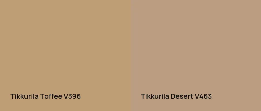 Tikkurila Toffee V396 vs Tikkurila Desert V463
