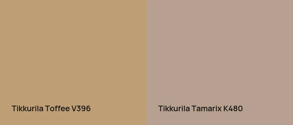 Tikkurila Toffee V396 vs Tikkurila Tamarix K480