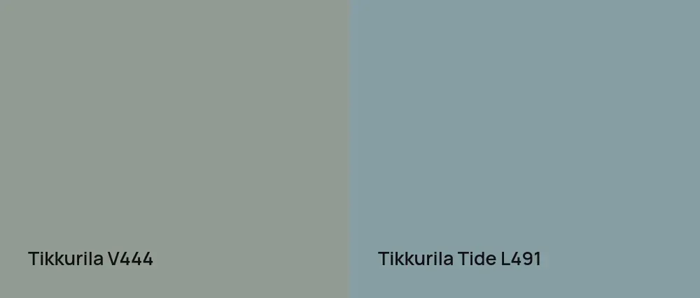 Tikkurila  V444 vs Tikkurila Tide L491