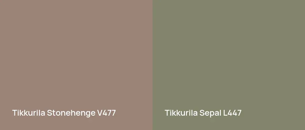 Tikkurila Stonehenge V477 vs Tikkurila Sepal L447